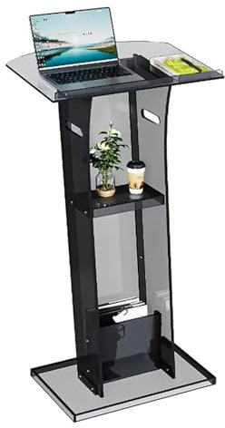 Podium Rednerpult Konferenz Kanzel Acryl Podium Klar Transparent Kirche Rednerpult Kanzel Büro Stand up Bodenstehendes Podium Rednerpult,Schwarz