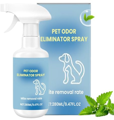 Eliminador de Olores para Mascotas de Olores Intensos,Neutralizador De Olor A - 280ml Acción Rápida Ambientador Limpiador Para Colchón Caja Transportín Tapicería Perrera