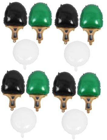 COLLBATH Tischtennis Partyballons mit 12 Stück aus Aluminiumfolie Sport Geburtstagsballon mit Tischtennisschläger und Ball Einfach zu Verwenden für Wettbewerbspartys