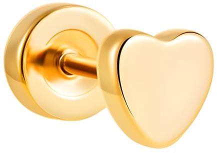 MOTIBACK Gold Earrings for Women, Hypoallergenic Heart Stud Earrings for Women and Girls