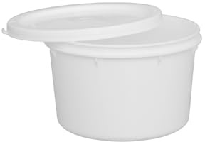 M1SS 1 Litre Plastic Food Storage Tub with Lid – Pack of 10 - BPA-Free, Microwave & Freezer Safe – Durable White Container for Rice, Curries, Meal Prep, Takeaways & Catering Use