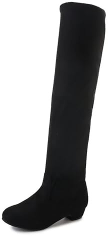 Allbestop Chaussure Femme Talon, La Modeuse-Bottes, Cuissardes Mi-Hautes en Suédine Botte au Dessus Du Genou Femme Bottes Talon Haut Bottes Plat Cuir Chaussettes