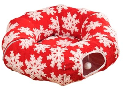 Sharplace Weihnachts-Katzentunnel, Bett, Höhle, Donut, Übungszubehör für Haustiere, praktischer Katzen-Donut-Tunnel unter dem Weihnachtsbaum für Kätzchen und
