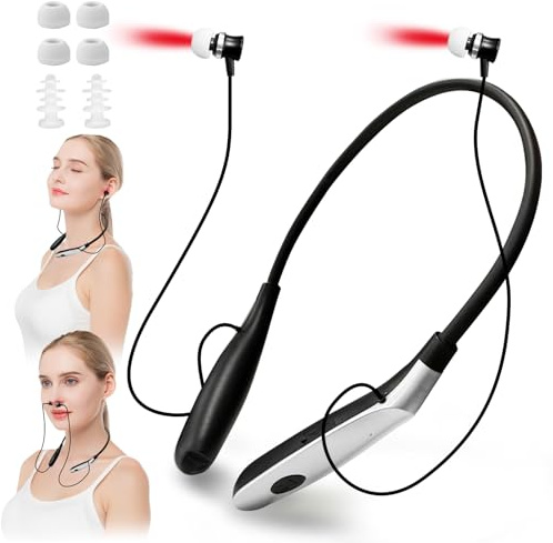 Tinnitus Infrarot OhrstöPsel, 2-in-1 Rotlichttherapiegerät für Nase Ohren,Rotlichtgerät für Tinnitus,Schnelle Hilfe bei Ohrgeräuschen (Schwarz)