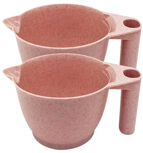 OSALADI Set 2 Ciotole per Tintura Chioma Manico Ciotole per Mescolare Tinte Professionali in PP Riutilizzabili e Lavabili Strumenti per Colorare Chioma Fai da Te e Parrucchieri