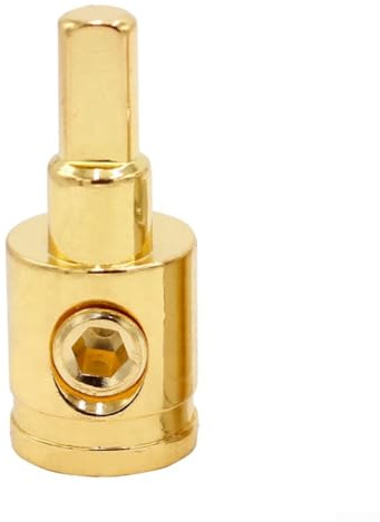 Jotekonoby Power and Ground 1/0 Gauge to 4 Gauge Connector for Car Audio Amplifier Power Wire Reducer - Heavy Duty AWG Cable Adapter with Solid Hardened Pin(Golden)