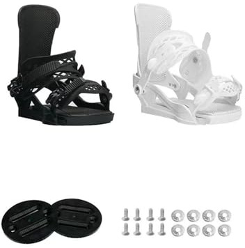 LCKKJHG Fijaciones Snowboard Fijaciones de Snowboard envueltas Totalmente Ajustables 3D Base cómoda y Que Absorbe los Golpes Universal(Black L)