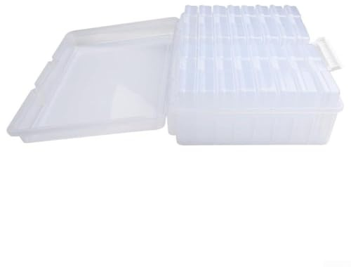 Lot de 16 boîtes de rangement pour photos de 10 x 15 cm, matériau PP acide transparent pour photos et loisirs créatifs