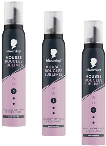 SCHWARZKOPF, Mousse Boucles Sublimes, Boucles définies et rebondies, Anti-frisottis, Formule végane, Sans silicone, 93% d'ingrédients d'origine naturelle, Fixation normale, Tenue longue durée, 200ml