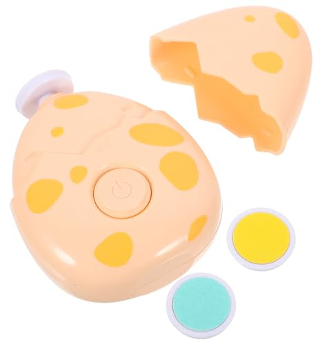 iplusmile Tagliaunghie Elettrico per 3 Testine Abrasive, Lucidatrice Unghie Sicura e Pratica, Kit Manicure Pedicure per Cura Delicata di Dita e Piedi, Design Cartoon Giallo Adatto Uso