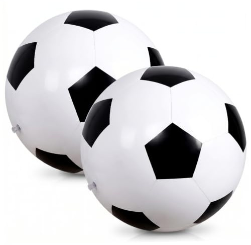 Sjfbebsy Balón de fútbol Inflable Gigante de 2 uds., balón de Playa de fútbol Inflable de PVC para diversión al Aire Libre, 23, 62 Pulgadas, Playa