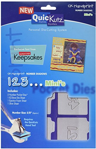 QuicKutz We R Memory Keepers CK Handprint Mini Number Shadow Die Set, 2-Inch by 2-Inch