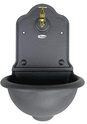 Papillon Wand-Brunnen, Gusseisen, für Garten Modell Stubai 35 x 26 x 54 (h) cm - Papillon