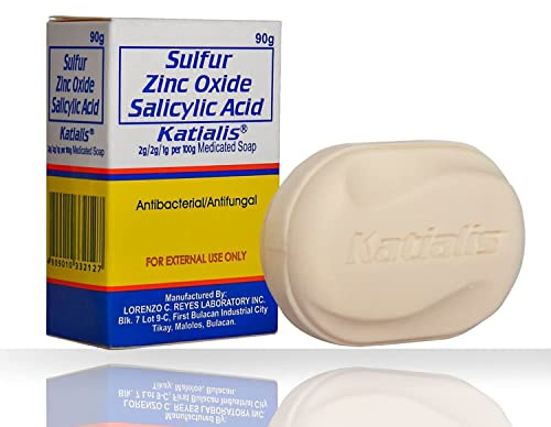 KATIALIS SOAP Sulfur Zinc Oxide Salicylic Acid Anti Fungal Anti Bacterial Soap 90 grams