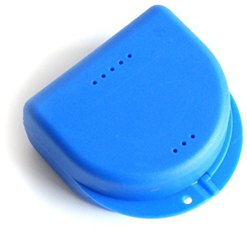 Étui de rangement pour appareil dentaire, protège-dents, gouttière anti-bruxisme, dentier, etc. (bleu ciel)