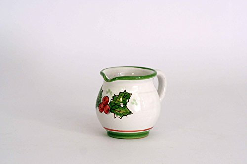 CEAR ceramiche - Bricco per Latte in Ceramica di Caltagirone, Realizzato e Decorato a Mano con Colori e Decorazioni Natalizi