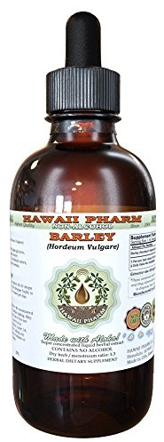 Hawaii Pharm Barley Alcohol-Free Liquid Extract, Barley (Hordeum vulgare) Dried Grass Glycerite Natural Herbal Supplement 2 oz