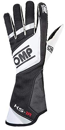 OMP OMPKK02740071L Ks-1R Guantes, Negro/Blanco/Plata, L