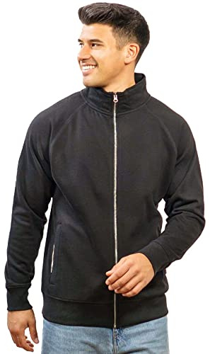 Happy Clothing Herren Sweatjacke ohne Kapuze Zip-Jacke Reißverschluss mit Kragen