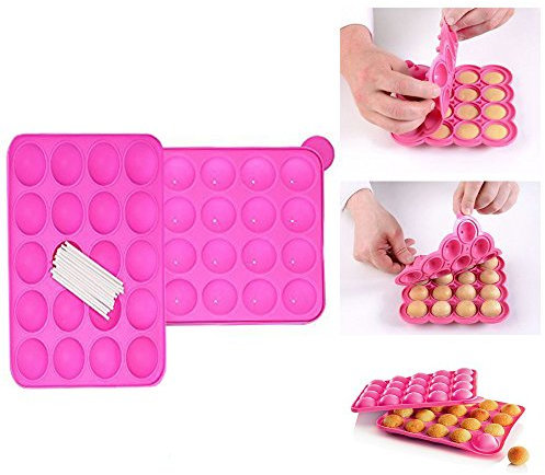 Xrten Silicone Cake Pop Stampo, 20 Cakepops può Essere Usato per Fare Focaccine di Biscotti Lecca-Lecca