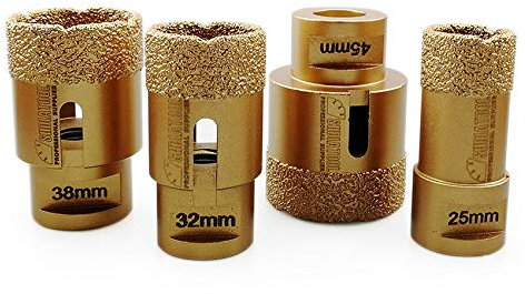 SHDIATOOL 4pcs Diamond Drill Core Bits Set Diameter 25 32 38 45mm for Porcelain Tile Granite