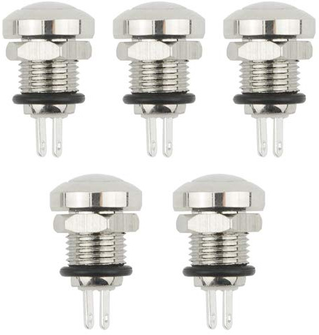 WMYCONGCONG 5 PZ 8mm Impermeabile Interruttore A Pulsante Momentaneo 1A 24V 1NO