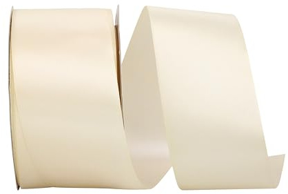 Reliant Ribbon 4950-725-40K Double Face Satin Ribbon, 2-1/2 Inch X 50 Yards, Cream