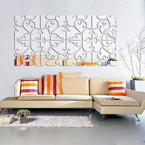 3D-Spiegel-Wandaufkleber, 4 Stück, Acryl-Kristall-Wandaufkleber, selbstklebend, abnehmbarer Spiegel-Kunststoff, Fliesen, Heimdekoration für Wohnzimmer, Schlafzimmer, Treppe, Wanddekoration, 8PCS