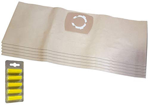 MohMus SET 5 Air Fresheners + 5 Vacuum Cleaner Dust Bags For Kärcher A2224 pt, A2231 pt, A2231pt, A2234 pt, A2234pt, A2236 X pt, A2251 Me, A2251Me, A2254 Me, A2254Me