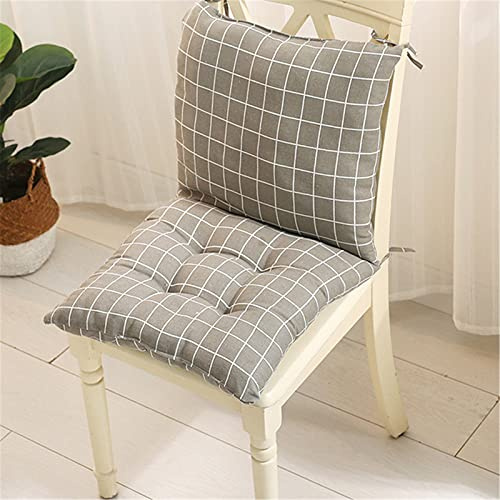 SWECOMZE 1 Satz Stuhlkissen mit Rückenteil Sitz, Rückenkissen mit Bänder, Niedriglehner Auflage Polsterauflage Gartenstuhl (40 x 40 cm,Style C)