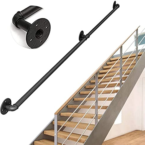 Securite Rampe Main Courante pour escalier Rambarde Fer forgé Garde-Corps Terrasse Fenetre Balcon Parapet Barre Appui de garde-corps 100cm 1,5 m 180cm 2m 220cm 280cm 3m, Balustrade Barre de sécurité