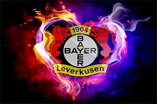 DIY 5D Diamond Painting Vollbohrer Kit, Bayer Leverkusen Fußballmannschaft 50x60cm Malen nach Zahlen Diamant,Diamant Painting Bilder,Geschenk für Erwachsene Kinder,Stickerei Crafts für Wand Decor
