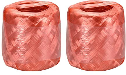 sourcing map Poliéster Nylon Plástico Cuerda Cordel Doméstico Atado para Embalaje Jardinería Artesanía, 250m Longitud, Rojo Paquete de 2