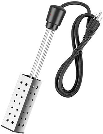Bucket Heater - Immersion Water Heater 1500W Hot Tub Water Heater with Timer Auto Shut Off Submersible with 304 Stainless-Steel Guard for Inflatable Pool Heater Home Tank Travel Winter Kiddle Pool