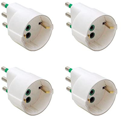 FANTON 82130-B4 - set 4pz adattatore da spina grande 16A a presa schuko colore bianco