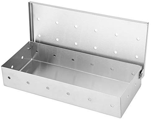 Kuuleyn Räucherbox Edelstahl Räucherbox Grillen Holzspäne Box Grillzubehör für BBQ Holzkohlegrill Gasgrills