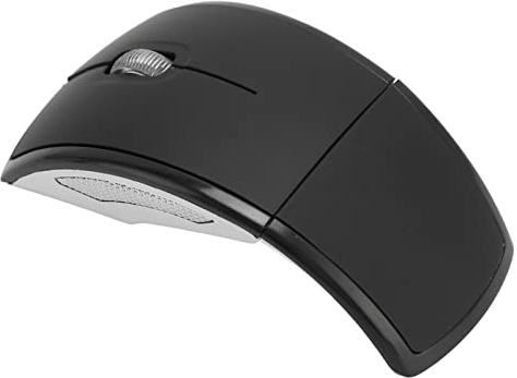 VBESTLIFE Ratón Inalámbrico Plegable, Ratón de Viaje de 2,4G con Receptor USB, Ratón Inalámbrico de Oficina de 1600 dpi para Escritorio, Portátil, PC Portátil (Negro)