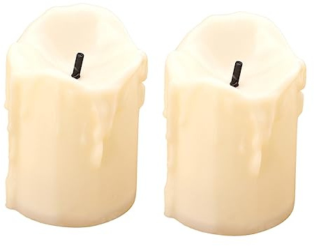 OSALADI 2 Stück Led Flammenlose Kerzen Mit Schwarzem Docht Batteriebetrieben Flackerndes Kerzenlicht Realistische Dekoration Für Zuhause Bar Café