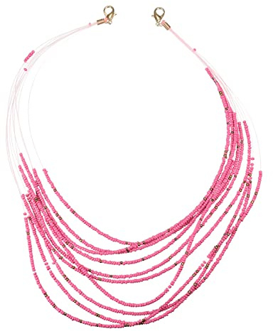 QUARKZMAN Catena per Occhiali, Cordoncino per Occhiali da Sole con Perline da 20 da Indossare Intorno al Collo, Cinturino per Cappello, Rosa
