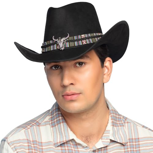 Boland – Cowboyhatt Django för vuxna, västernhatt för karnevaldräkt, karneval och temafest