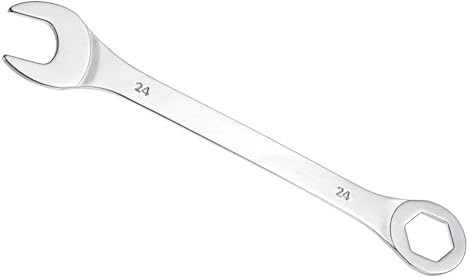 CoCud Llave Combinada, 24mm Métrica Caja Extremo Abierto Diseño de 6 Puntos 15 Grados de Desplazamiento, Doble Extremo Caja y Extremo Abierto