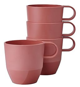 Mepal – Henkelbecher 4 Stück Silueta – Tee- und Kaffeebecher – Spülmaschinen- und mikrowellenfest – Geschirr – 300 ml – Vivid mauve