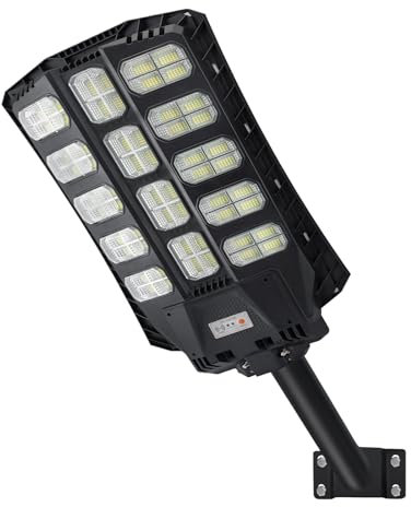 UISEBRT 500W LED Solar Straßenlaterne mit Fernbedienung für Außen Straßenlampe Solar mit Bewegungsmelder Sensor IP65 Wasserdicht Solar Wegeleuchte im Freien Solarlampen Kaltweiß