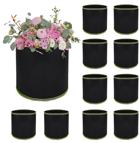 XQMMGO 10 sacchetti per piante in tessuto non tessuto, per coltivare verdure, per patate, pomodori, verdure, balcone, giardino