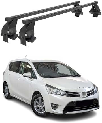 OMAC Menabo Dachträger für Toyota Verso 2009-2018 Stahl Schwarz | DIN 75302:2019 & ISO/PAS 11154:2006 geprüft, Abschließbar, City-Crash-getestet, bis 50 kg Traglast, Querträger, Grundträger