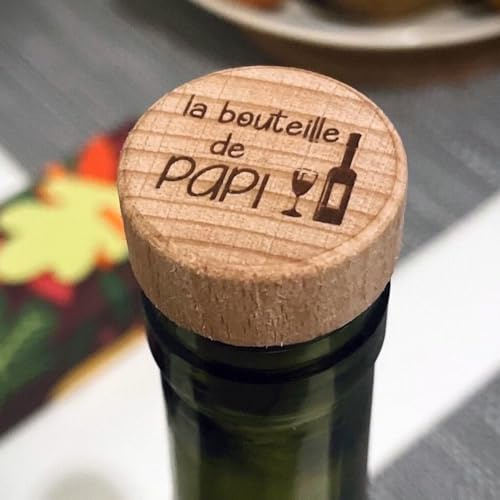 HERSTL Personalisierte Holz-Flaschenverschlüsse, Individuelle Kork-Hochzeits-Holzflaschenverschlüsse for Wein, Babyparty-Dekor, Gravierte Weinkorken, Stopper, Baptisten-Dekoration, Partygeschenke