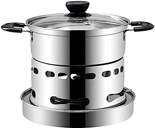 Campingkocher, Brennpastenkocher, tragbarer Campingkocher mit Topf-Spirituskocher, Edelstahl-Spirituskocher für Innenräume, Teelichtofen zum Kochen ohne Strom für den Innenbereich, 20 cm