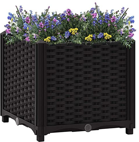 LAPOOH Hochbeet, Palettenrahmen, Hochteich, Gemüsebeet, Kräuterregal Balkon, Blumenbeet, Kräuterspirale, Tomatenbeet, Pflanzhochbeet, 40x40x38 cm Polypropylen