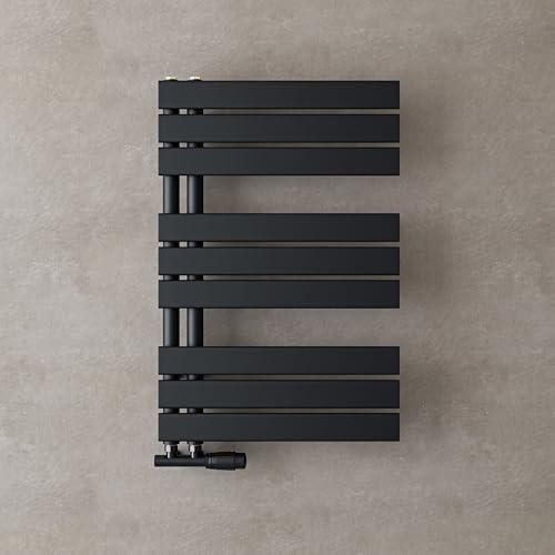 doporro Heizkörper Bad Handtuchheizkörper 76x50cm Anthrazit Badheizkörper | Badezimmer Badheizung Handtuchtrockner Handtuchwärmer Seitenanschluss, Effiziente Wärmeleitung, Nahtlose Schweißtechnik, FN