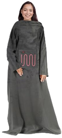 Mad Monkey Coperta Termica USB con Scaldamani - Coperta con 3 Livelli di Calore e Maniche - Dimensioni: 200 x 130 cm